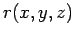 $r(x,y,z)$